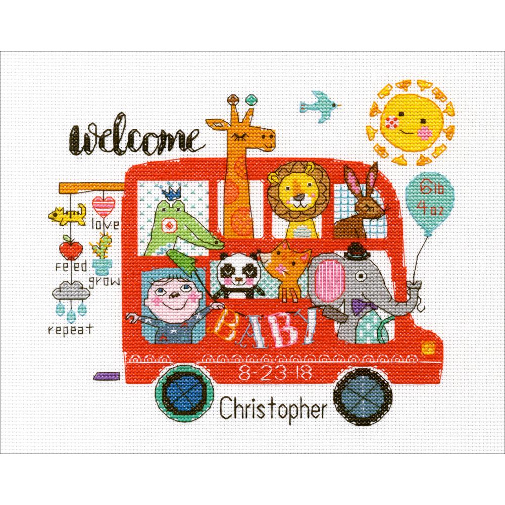 (image for) Baby On Board Counted Cross Stitch Birth Record Kit